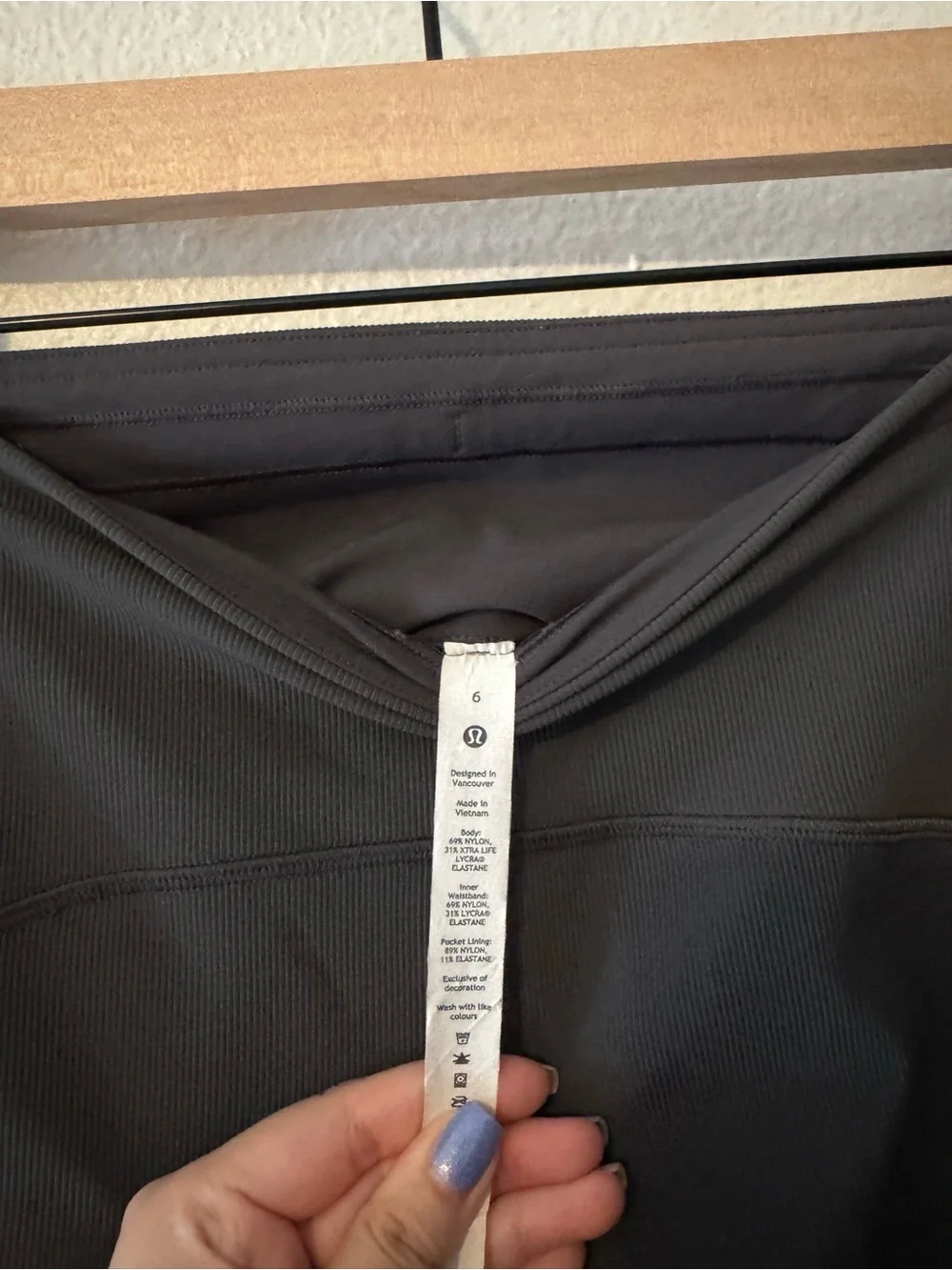 lululemon athletica Black Ribbed Leggings